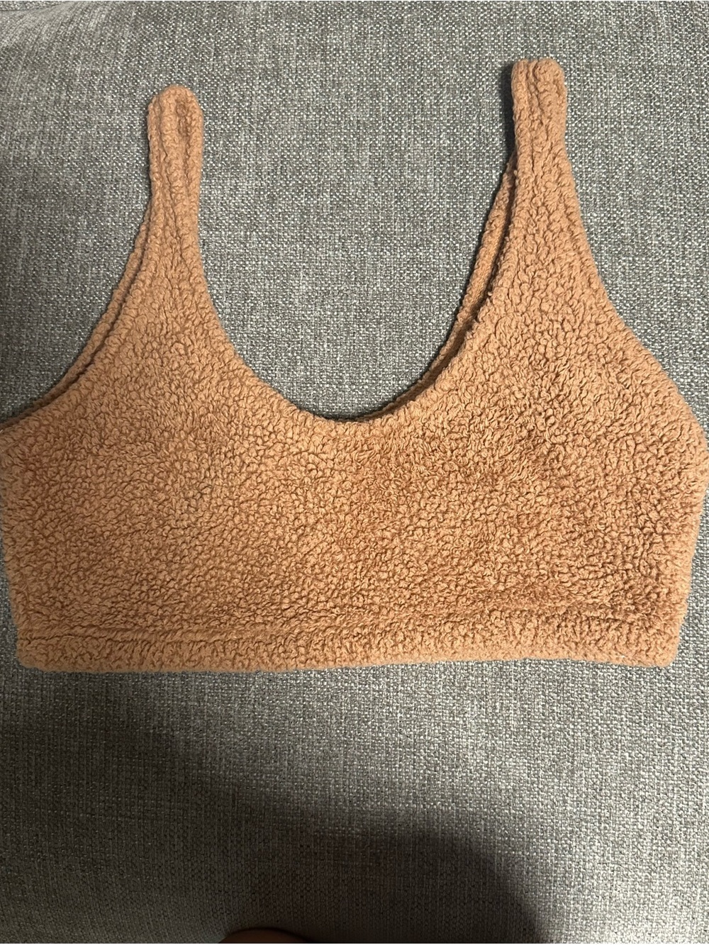 PINK Victoria’s Secret Teddy Fleece Bralette Sports Bra Brown Cozy Size XS